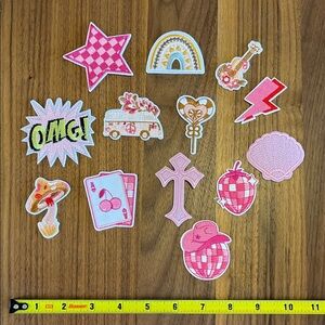 Bauer Pink and Yellow Embroidered Patch Set (13 pieces)